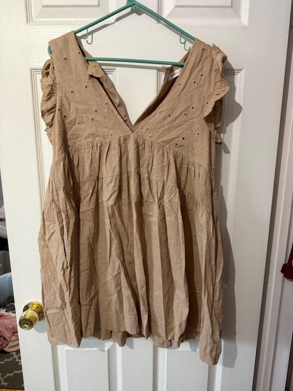 Mustard Seed Beige Eyelet Babydoll Tunic